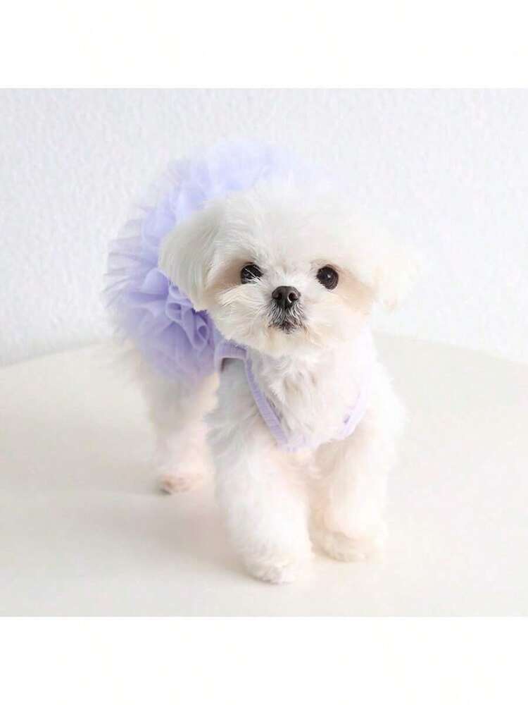 Elegant Tulle Ballet Dress for Small Dogs and Cats – Sleeveless Princess Pet Outfit for Spring and Summer Parties