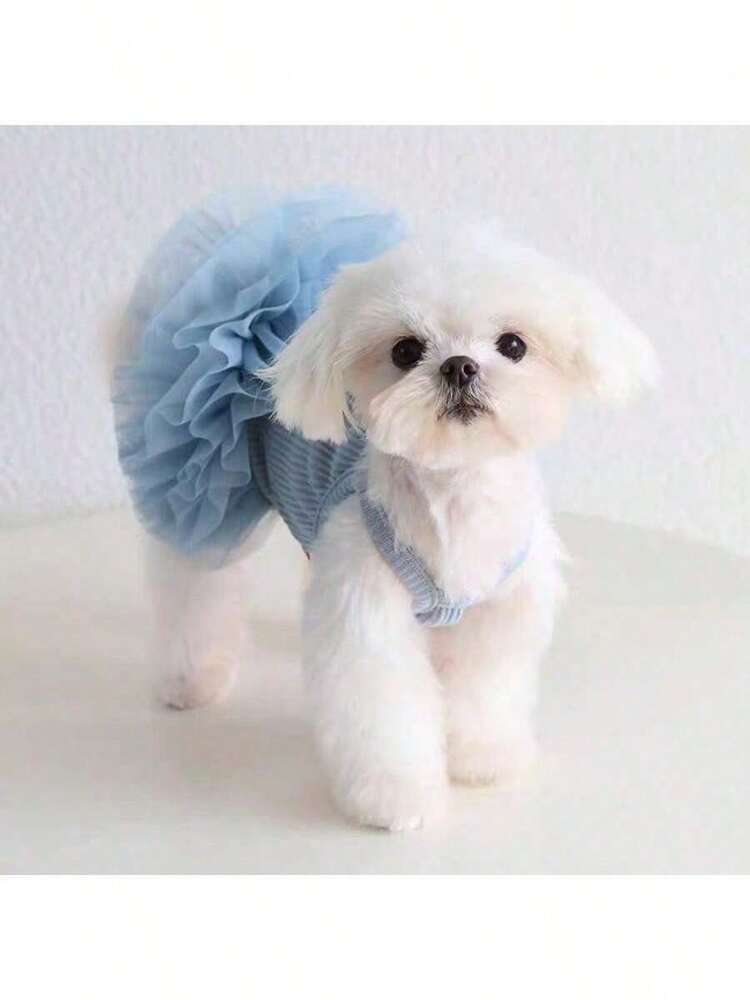 Elegant Tulle Ballet Dress for Small Dogs and Cats – Sleeveless Princess Pet Outfit for Spring and Summer Parties