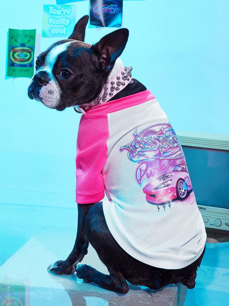 Car Print Pet T-Shirt – Lightweight Graphic Tee for Small Dogs and Cats, Casual and Comfortable Daily Wear