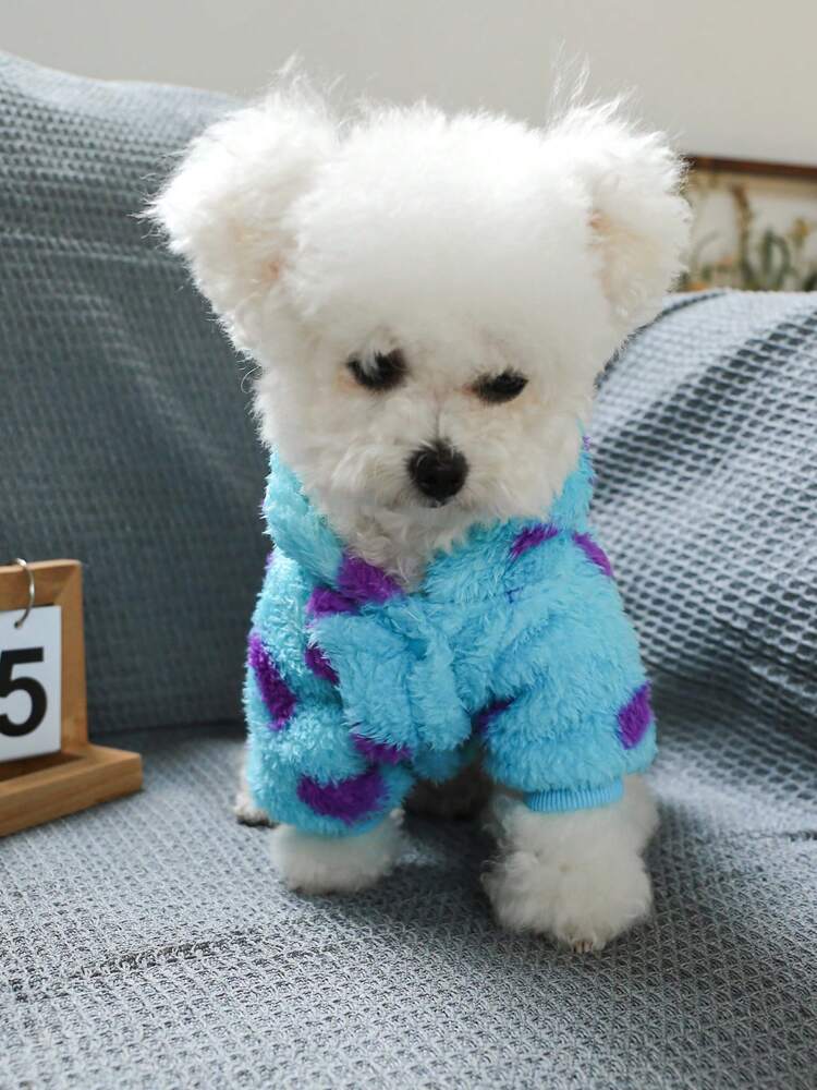 Cute Floral Dinosaur Hoodie for Small Dogs and Cats – Short Pet Jacket with Horns and Built-In Leash Hook