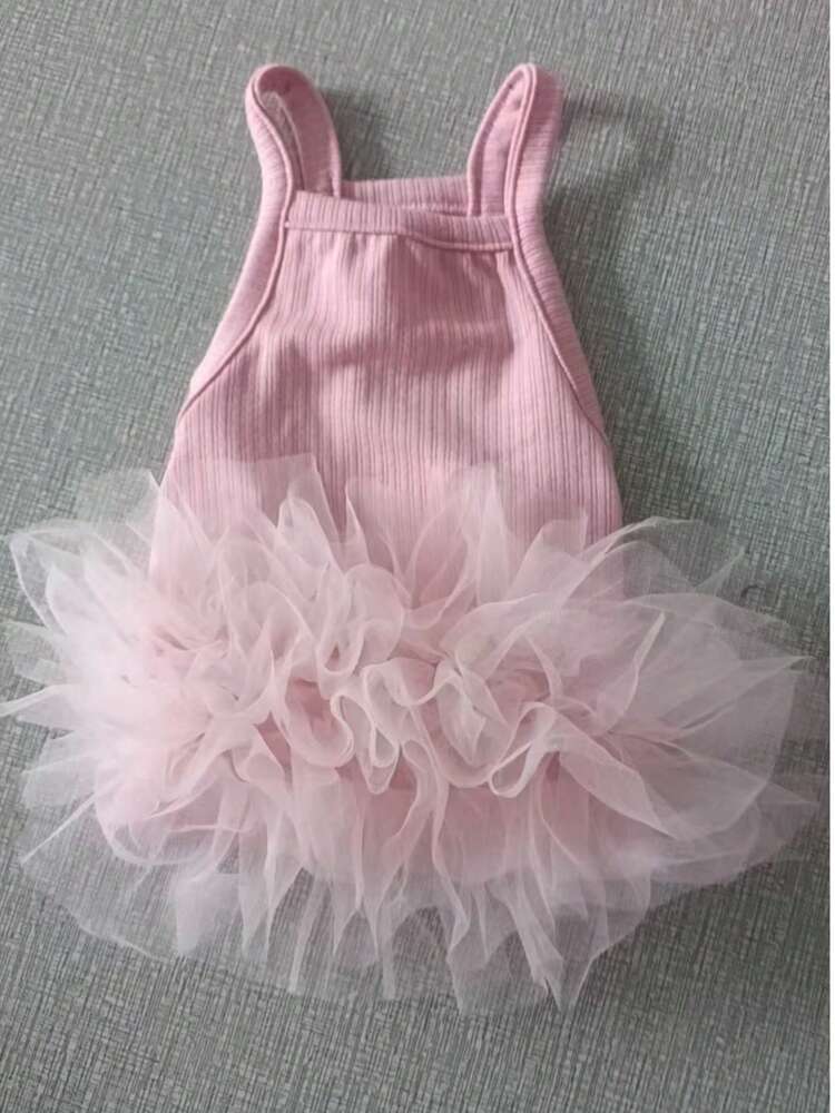 Elegant Tulle Ballet Dress for Small Dogs and Cats – Sleeveless Princess Pet Outfit for Spring and Summer Parties