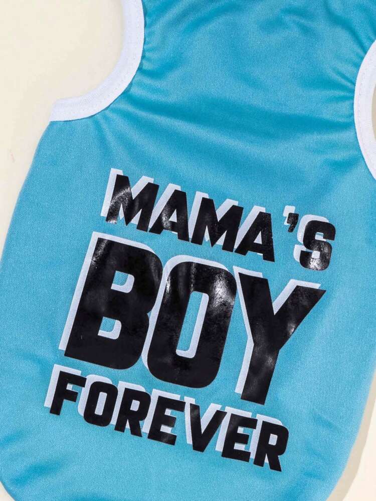 Mama's Boy Forever Pet Shirt – Cute Blue Graphic Top for Small Dogs and Cats, Soft and Comfortable Daily Wear