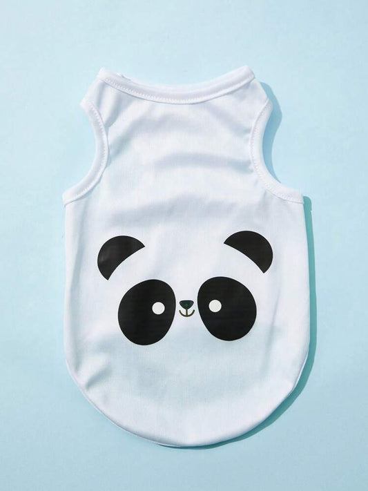 1PC Cartoon Panda Print Pet Tank Top – Lightweight Summer Shirt for Small Dogs and Cats