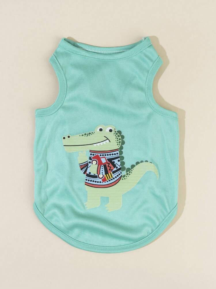 1PC Crocodile Print Pet Tank Top – Fun Lightweight Summer Shirt for Small Dogs and Cats