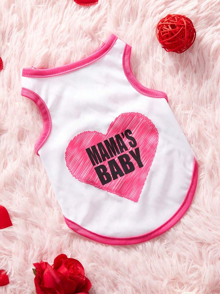 1PC Pink Heart Print Pet Vest – Cute Valentine’s Day Outfit for Small Dogs and Cats, Holiday Wear