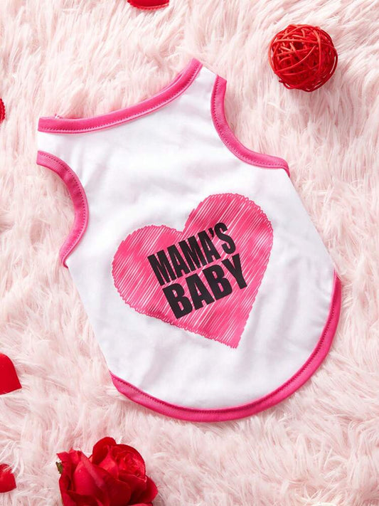 1PC Pink Heart Print Pet Vest – Cute Valentine’s Day Outfit for Small Dogs and Cats, Holiday Wear