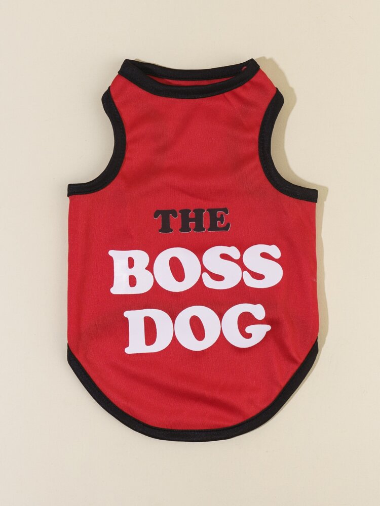 1PC Letter Graphic Pet Tank Top – Lightweight Casual Shirt for Small Dogs and Cats, Easy Summer Wear