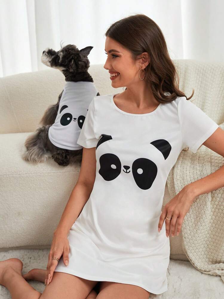 1PC Cartoon Panda Print Pet Tank Top – Lightweight Summer Shirt for Small Dogs and Cats