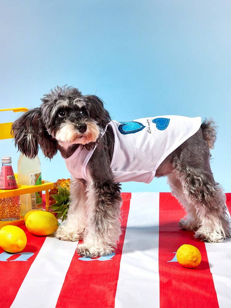1PC Heart Print Pet Vest – Breathable and Comfortable Casual Tank Top for Small Dogs and Cats