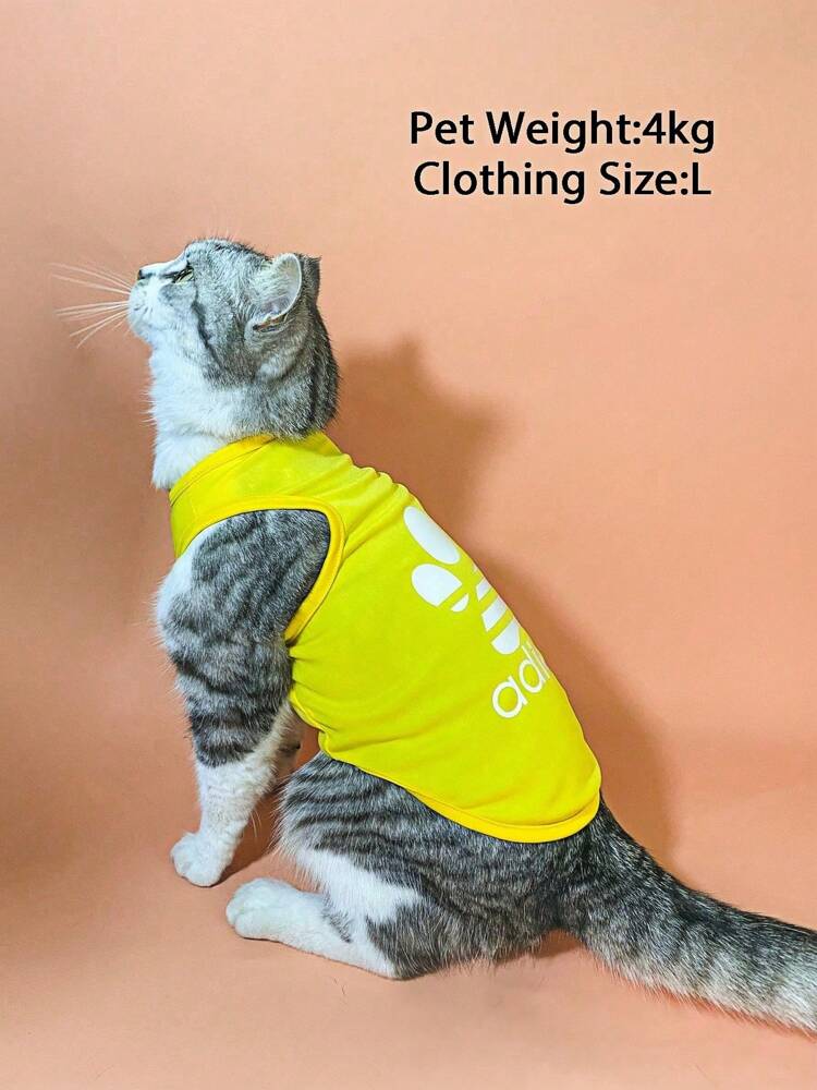 1PC Dog Paw Print Pet Vest – Sporty Lightweight T-Shirt for Small to Medium Dogs and Cats