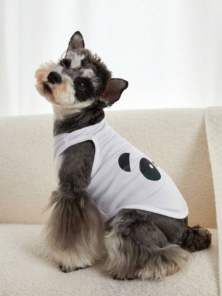 1PC Cartoon Panda Print Pet Tank Top – Lightweight Summer Shirt for Small Dogs and Cats