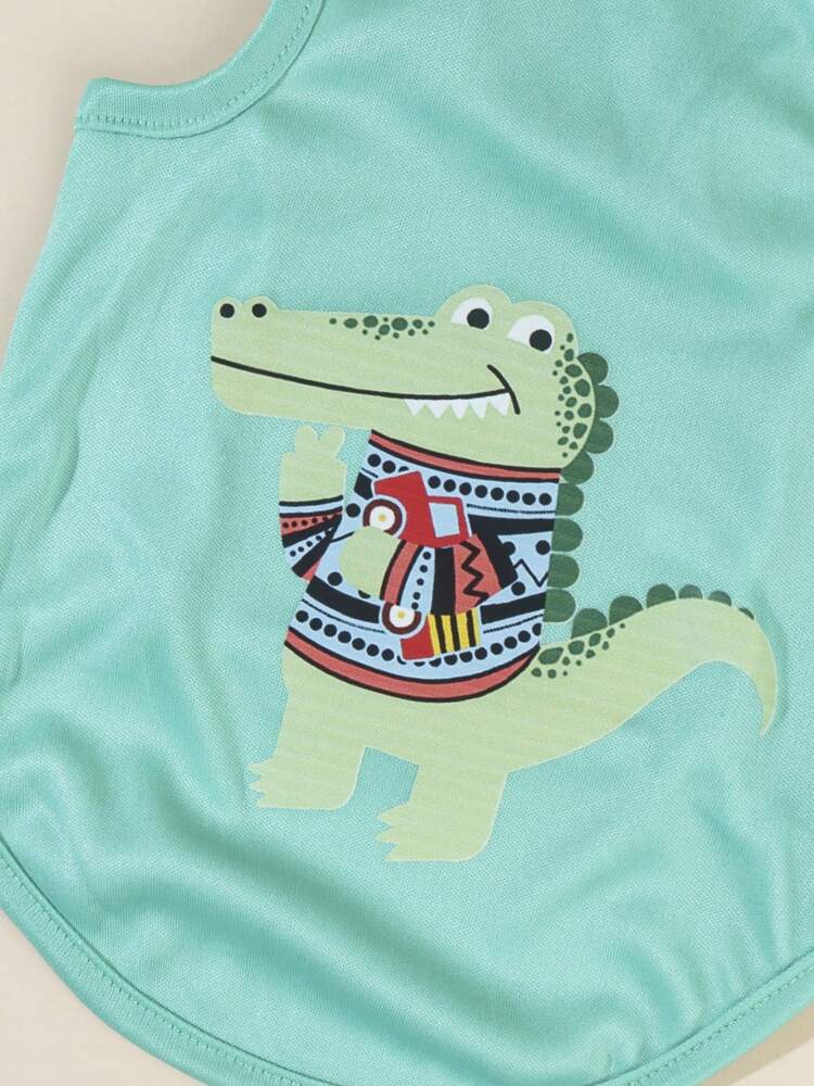 1PC Crocodile Print Pet Tank Top – Fun Lightweight Summer Shirt for Small Dogs and Cats