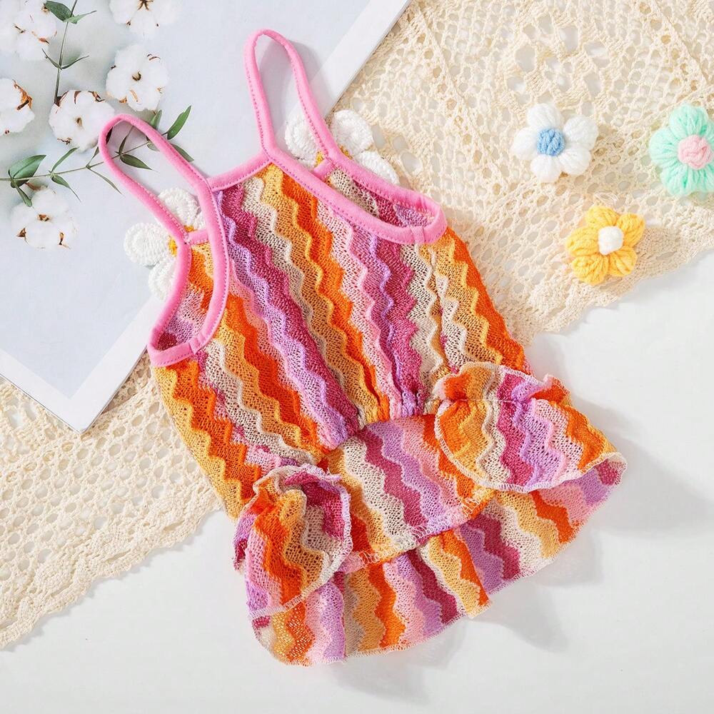 Sleeveless Floral Puff Dress for Small Dogs and Cats – Lightweight Loose-Fit Pet Outfit for Summer and Daily Wear