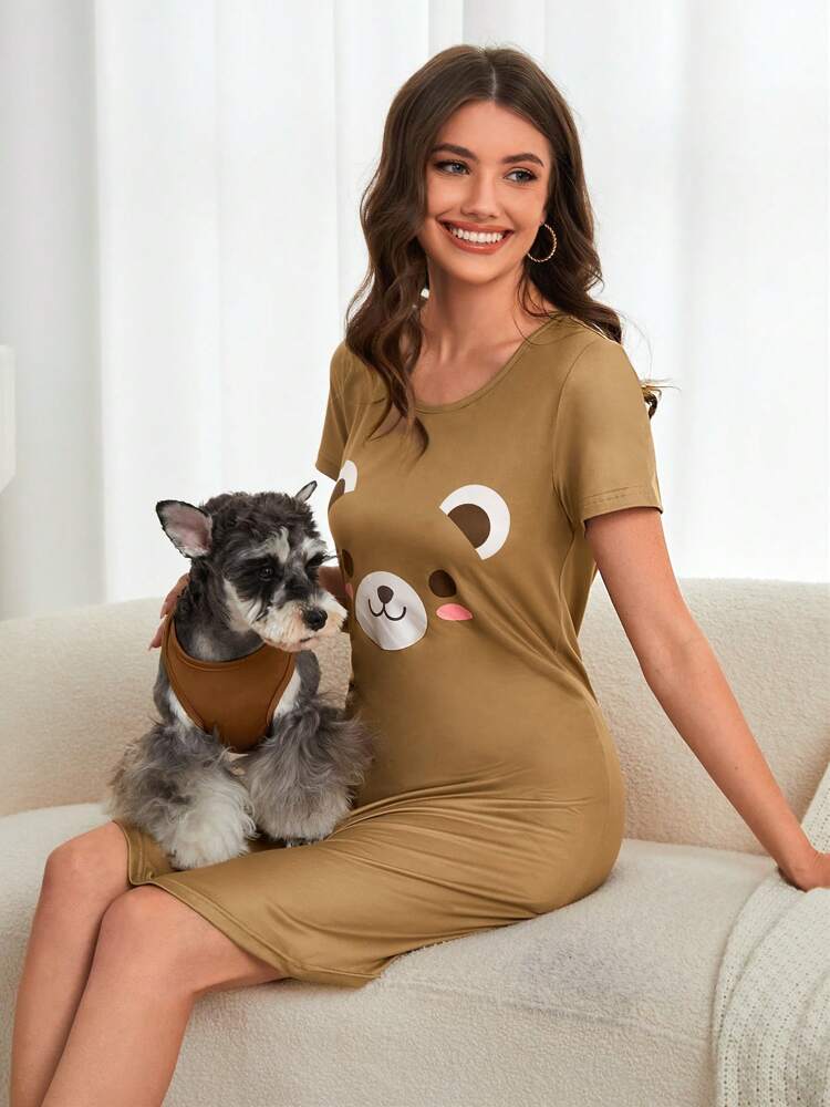 1PC Cartoon Bear Print Pet Tank Top – Cute & Breathable Summer Shirt for Small Dogs and Cats