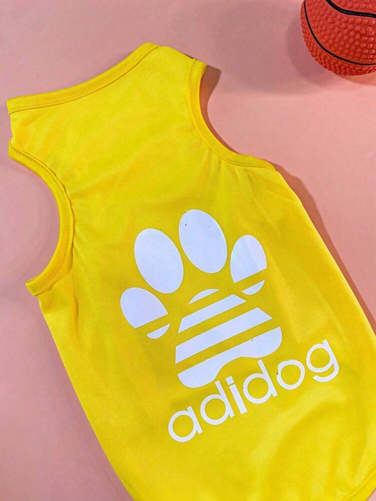 1PC Dog Paw Print Pet Vest – Sporty Lightweight T-Shirt for Small to Medium Dogs and Cats