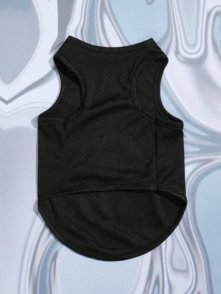 1PC Slogan Graphic Pet Tank Top – Casual Lightweight Shirt for Small Dogs and Cats, Easy Summer Wear